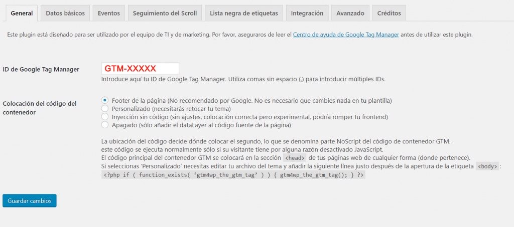 plugin google tag manager plugin para instalar google tag manager