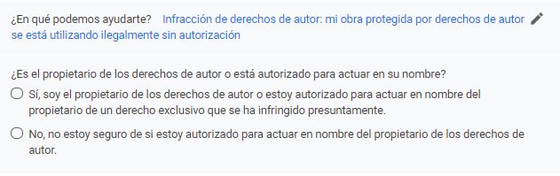 Paso 4: Infracción de derechos de autor Paso 4: Infracción de derechos de autor
